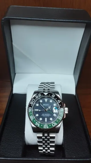 Reloj Seiko Mod GMT-Master II Sprite Verde Negro