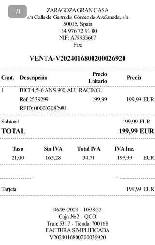 Bicicleta infantil roja B'TWIN
