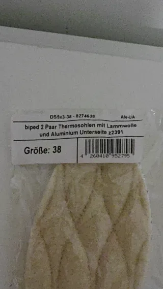 2 pares de plantillas térmicas lana y aluminio T38