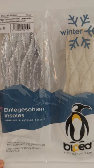 2 pares de plantillas térmicas lana y aluminio T38