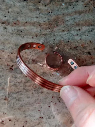 Lote fe Pulsera y Anillo Cobre Imantados.