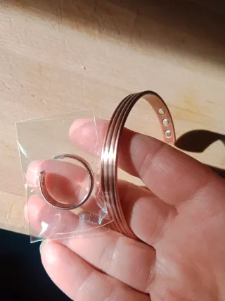 Lote fe Pulsera y Anillo Cobre Imantados.