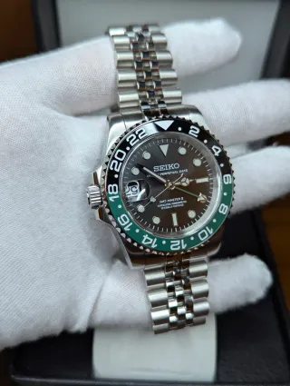 Reloj Mod Seiko GMT-Master II Sprite Verde Negro