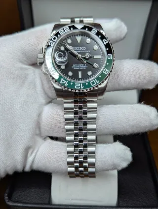 Reloj Mod Seiko GMT-Master II Sprite Verde Negro
