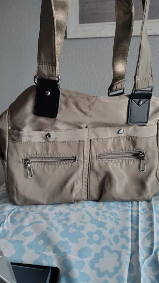 Bolso grande impermeable baylon beige