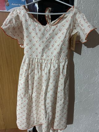 Vestido niña Colitios anclas naranja talla 12-14