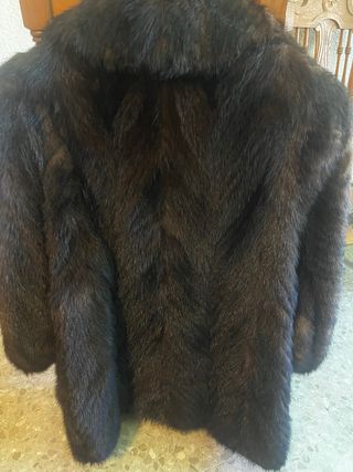 Chaqueta 3/4 pelo natural marrón