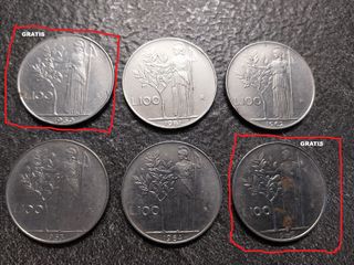 10 Monete 100 Lire Italia Minerva 1960-1969