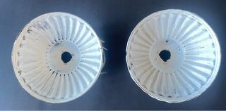 Set portavelas cristal y metal mariposa