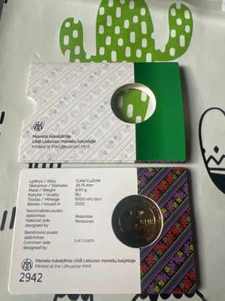 Moneda Lituania Suvalkija 2€ 2022 COINCARD