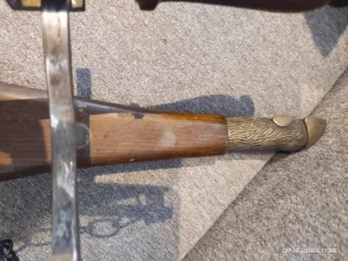 Jamonero y botellero de madera y bronce antiguos