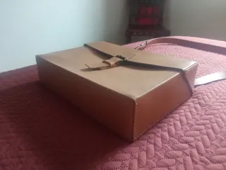 Bolso de cuero artesanal cuero curtido natural