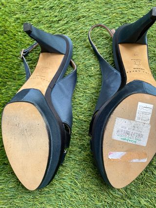 Pura Lopez Talla 39 Slingback Azul Marino y azul e