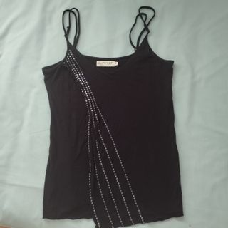 Camiseta ICHI negra con lentejuelas Talla M