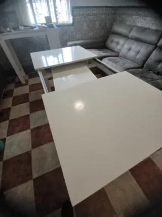 Mesa comedor extensible blanca