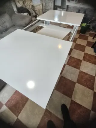 Mesa comedor extensible blanca