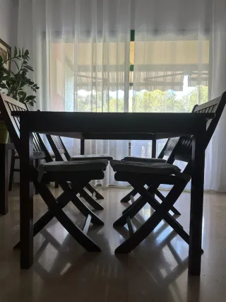 Mesa de madera con 4 sillas