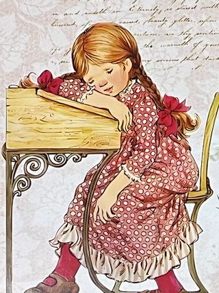 TARJETA POSTAL ILUSTRACIÓN NIÑA SARAH KAY