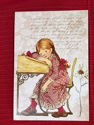 TARJETA POSTAL ILUSTRACIÓN NIÑA SARAH KAY