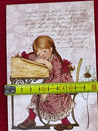 TARJETA POSTAL ILUSTRACIÓN NIÑA SARAH KAY