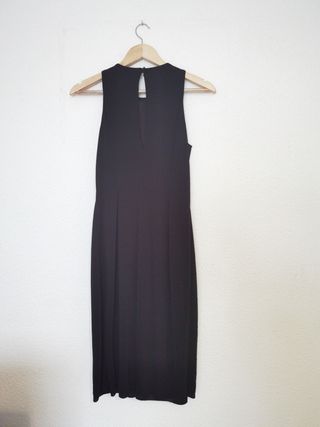 Vestido Negro Zara Talla S con Aplique