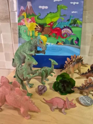 Familia de dinosaurios de juguete