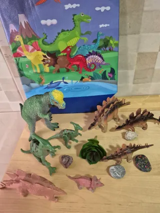 Familia de dinosaurios de juguete