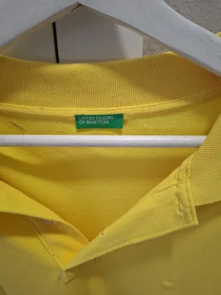 Polo Benetton manga corta hombre amarillo
