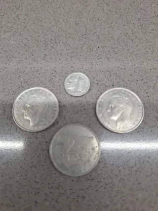 3 Monedas 2 Pesetas y 1 Moneda 1 Peseta