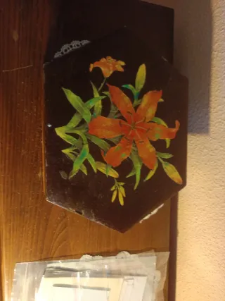 Neceser vintage de madera con espejo interior