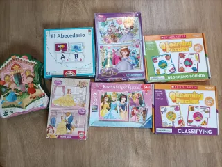 Lote Puzzles Disney Princesas y El Abecedario