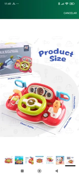 Volante Coche Juguete Interactivo Luces Sonidos