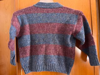 Cardigan bimbo a righe con cane