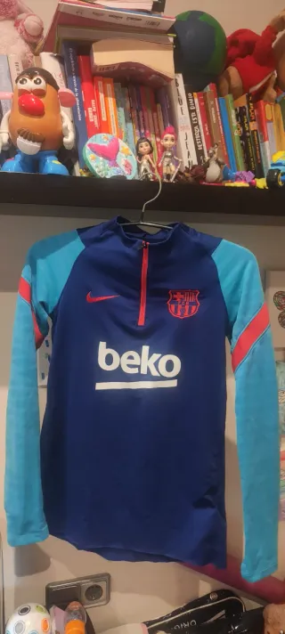 Sudadera Barça Nike Media Cremallera Azul