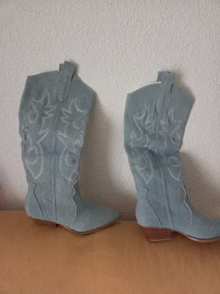 Stivali in denim da cowboy