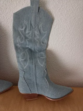 Stivali in denim da cowboy
