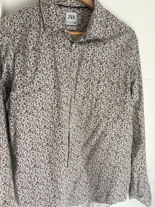 Camisa Zara Slim Fit Estampada Hombre