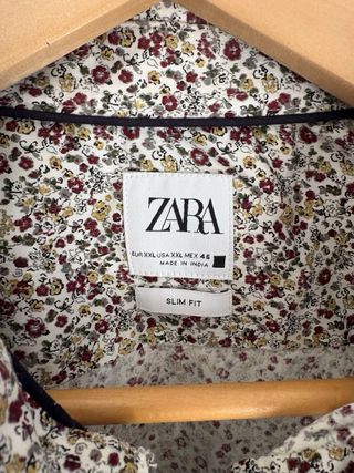 Camisa Zara Slim Fit Estampada Hombre