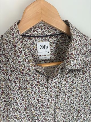 Camisa Zara Slim Fit Estampada Hombre