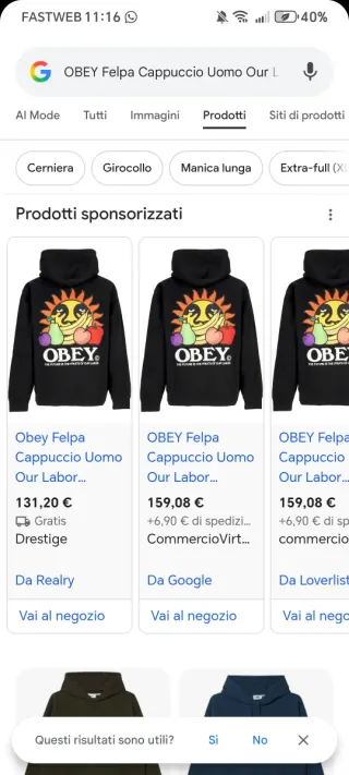 Felpa Obey con stampa sole e frutta