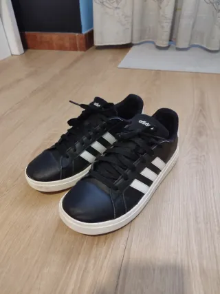 Adidas Grand Court Junior Negro/Blanco