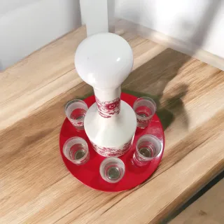 Set Bottiglia e Bicchieri Vetro Opalino Beccaro