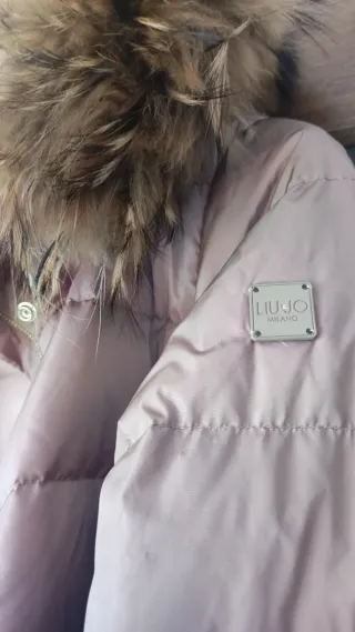 Anorak Liu Jo Beige con Capucha y Pelo natural