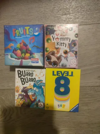 Pack 4 Juegos de Mesa: Fruits, Yummy Kitty, Burro