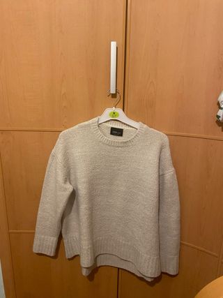 Jersey Zara punto beige talla L