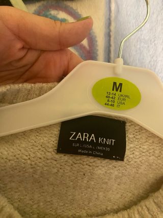 Jersey Zara punto beige talla L
