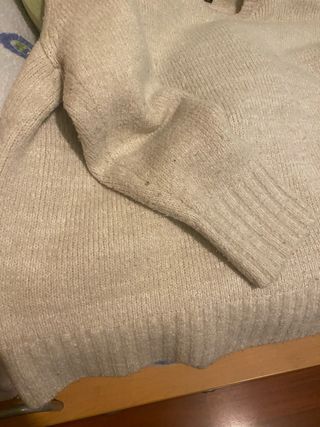 Jersey Zara punto beige talla L