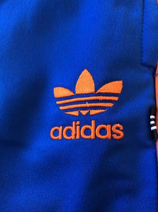 Pantalones deportivos Adidas vintage azul/naranja