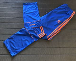 Pantalones deportivos Adidas vintage azul/naranja