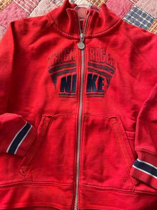 Felpa Nike bambino rossa zip
